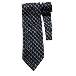 MOSCHINO Black Geometric Silk Tie ITALY 58"/ 4" EC